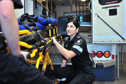 Picture of Centennial College Students at during the mock disaster exercise